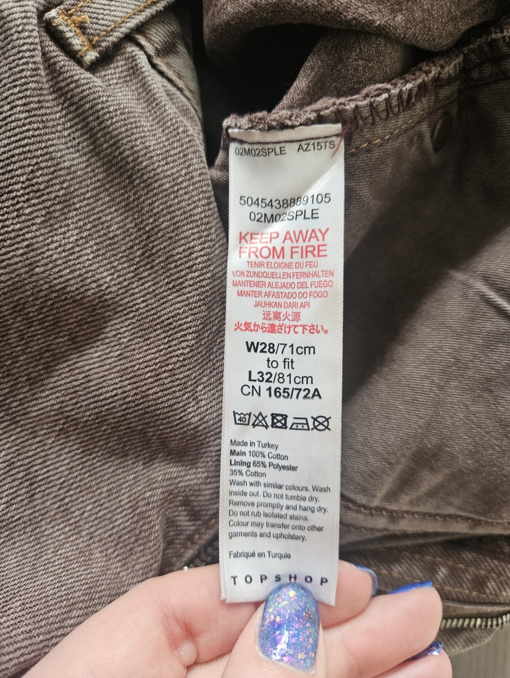 Topshop High-Rise Acid-Wash Red Tinted Mom Jeans Size 28 - Picture 3 of 11